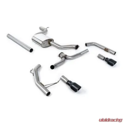 Milltek Cat-Back Non-Resonated (Louder) GT-100 Cerakote Black Trims Volkswagen Jetta Mk7 2019-2023 - SSXVW604