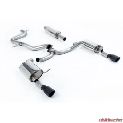 Milltek Cat-Back Resonated GT-100 Cerakote Black Trims Volkswagen Jetta Mk7 2019-2023 - SSXVW609