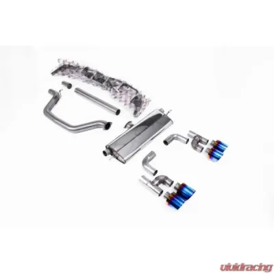 Milltek Cat Back Road+ with Burnt / Blue Titanium GT-115 Tips Volkswagen Golf MK8 GTI 2021-2023 - SSXVW698