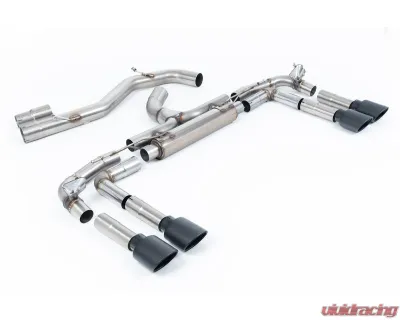 Milltek 80mm Non-Resonated Catback Exhaust with Cerakote Black Tips for Audi S3 2.0TFSI Quattro 2020-2026 - SSXAU1018