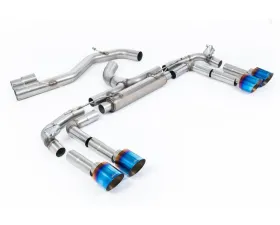 Milltek 80mm Non-Resonated Catback Exhaust with GT-115 Burnt Blue Titanium Tips for Audi S3 2.0TFSI Quattro Saloon 2020-2026