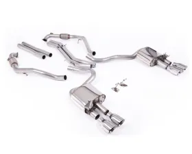 Milltek Non-Resonated Catback Exhaust Audi S5 3.0 V6 Turbo Coupe B9 2017-2026 Quad GT-100 Trims