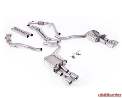 Milltek Non-Resonated Catback Exhaust Audi S5 3.0 V6 Turbo Coupe B9 2017-2026 Quad GT-100 Trims - SSXAU1113