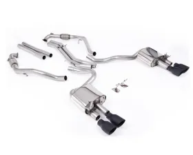 Milltek Non-Resonated Catback Exhaust Audi S5 3.0 V6 Turbo Coupe B9 2017-2026 Quad GT-100 Black