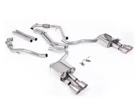 Milltek Non-Resonated Catback Exhaust Quad GT-100 Brushed Titanium Audi S5 3.0 V6 Turbo 2017-2026
