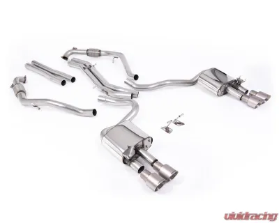 Milltek Non-Resonated Catback Exhaust Quad GT-100 Brushed Titanium Audi S5 3.0 V6 Turbo 2017-2026 - SSXAU1115