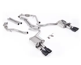 Milltek Non-Resonated Catback Exhaust Audi S5 3.0 V6 Turbo Coupe B9 2017-2026 Quad Black Tips