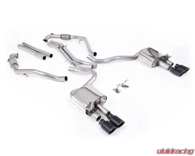 Milltek Non-Resonated Catback Exhaust Audi S5 3.0 V6 Turbo Coupe B9 2017-2026 Quad Black Tips - SSXAU1118