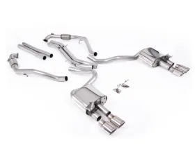 Milltek Non-Resonated Catback Exhaust Audi S5 3.0 V6 Turbo Coupe B9 2017-2026 Quad Polished Ovals