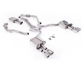 Milltek Resonated Catback Exhaust Quad GT-100 Polished Trims for Audi S5 3.0 V6 Turbo 2017-2026