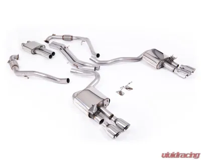 Milltek Resonated Catback Exhaust Quad GT-100 Polished Trims for Audi S5 3.0 V6 Turbo 2017-2026 - SSXAU1120