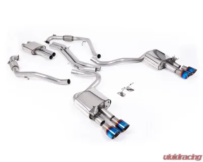 Milltek Resonated Catback Exhaust Quad GT-100 Burnt Blue Titanium Audi S5 B9 2017-2026 - SSXAU1123