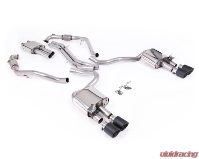 Milltek Resonated Catback Exhaust with Quad JET-100 Carbon Trims for Audi S5 B9 2017-2026 - SSXAU1124