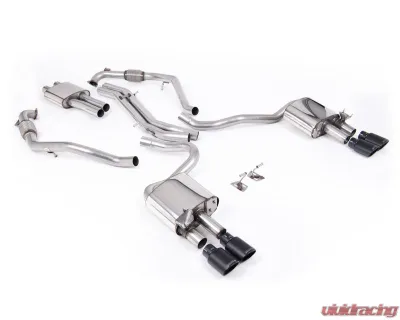 Milltek Resonated Catback Exhaust System with Quad Cerakote Black Tips for Audi S5 B9 2017-2026 - SSXAU1126