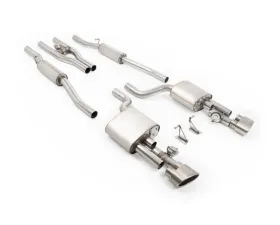 Milltek V2 Valved Catback Exhaust with Active H Pipe, Brushed Titanium Ovals, Audi RS4 B7 2006-2008