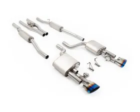 Milltek V2 Valved Catback Exhaust with Active H Pipe and Burnt Blue Titanium Ovals for Audi RS4 B7 4.2 V8 Saloon Avant Cabriolet 2006-2008