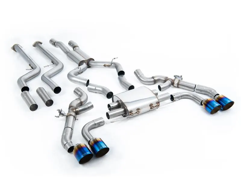 Milltek Primary Catback with GT-115 Burnt | Blue Titanium Trims BMW X3 X3M | X4 X4M 3.0 ROW & North American S58 Engine LCI only 2022-2026 - SSXBM1265