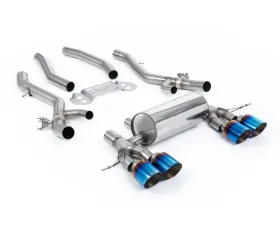 Milltek Secondary Catback System with Centre Resonator Bypass & GT-115 Blue | Burnt Titanium Trims for BMW 3 | 4 Series G80 | G82 M3 | M3 Competition S58 3.0 Turbo 2020-2026