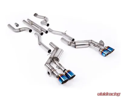 Milltek H-Pipe Valved Catback Exhaust System with Quad GT-115 4.5" Blue Titanium Tips for 2016-2024 Chevrolet Camaro SS 6.2L V8 - SSXCH103