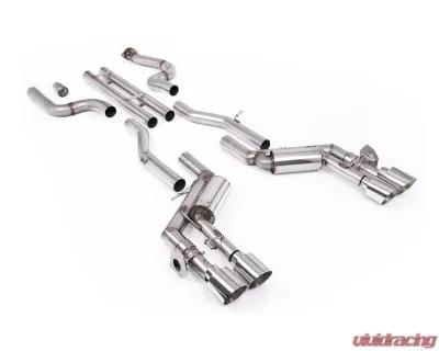 Milltek Unbalanced Straight Center Valved Catback Exhaust System for 2016-2024 Chevrolet Camaro SS 6.2L V8 with Quad GT-115 4.5" Polished Tips - SSXCH105