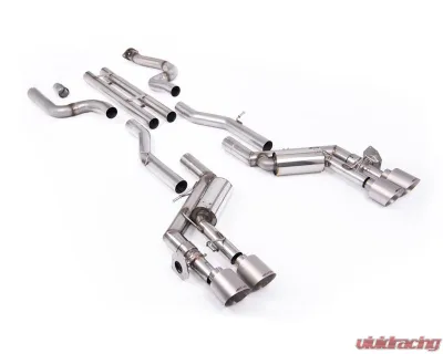 Milltek Unbalanced Straight Center Valved Catback Exhaust System for Chevrolet Camaro SS 6.2L V8 2016-2024 with Quad GT-115 4.5" Brushed Titanium Tips - SSXCH107