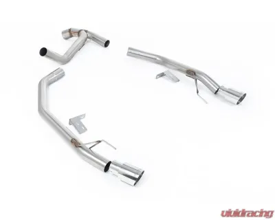 Milltek Twin Outlet Axleback Exhaust with GT-90 Polished Tips for Ford Ranger 2.0TDCI 2022-2026 - SSXFD444