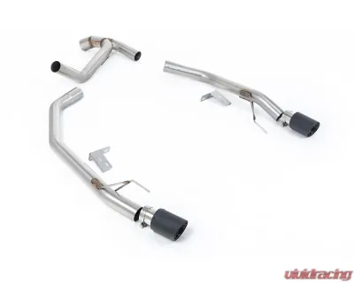 Milltek Twin Outlet Axleback Exhaust with GT-90 JET-90 Carbon Tips for Ford Ranger 2.0TDCI 2022-2026 - SSXFD447