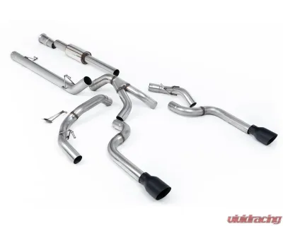 Milltek Dual Outlet Race Part Resonated Catback Exhaust for Ford F-150 SuperCrew 2021-2026, 3.5 V6 EcoBoost, 2 x GT-100 Cerakote Black Tips - SSXFD489