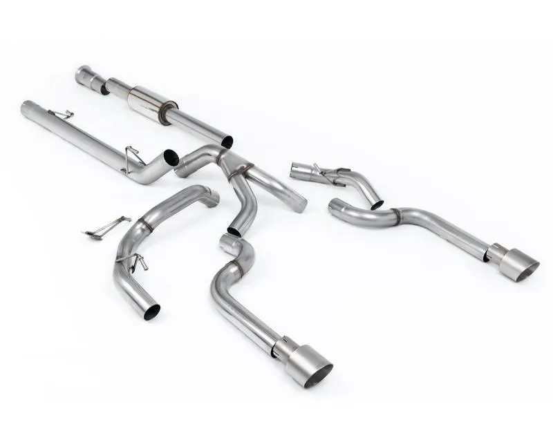Milltek Dual Outlet Non Tremor Models Race Part Resonated Catback with 2 x GT-100 Brushed Titanium Tips Ford F-150 SuperCrew 3.5 V6 EcoBoost 2021-2026 - SSXFD490