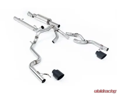 Milltek Dual Outlet Road Resonated Exhaust with GT-115 Cerakote Black Tips for Ford F-150 SuperCrew 2021-2026 V6/V8 EcoBoost - SSXFD493
