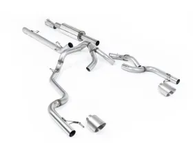 Milltek Dual Outlet Road Resonated Exhaust System with GT-115 Brushed Titanium Tips for Ford F-150 SuperCrew 2021-2026 V6/V8 EcoBoost