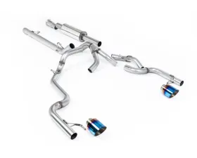 Milltek Dual Outlet Road Resonated Exhaust with GT-115 Burnt Blue Titanium Tips for Ford F-150 SuperCrew 2021-2026