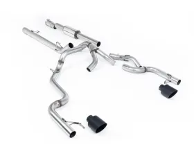 Milltek Dual Outlet Race Part Resonated Exhaust for Ford F-150 SuperCrew 5.0L V8 2021-2026, GT-115 Cerakote Black Tips