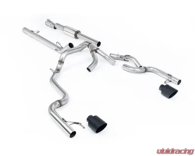 Milltek Dual Outlet Race Part Resonated Exhaust for Ford F-150 SuperCrew 5.0L V8 2021-2026, GT-115 Cerakote Black Tips - SSXFD501