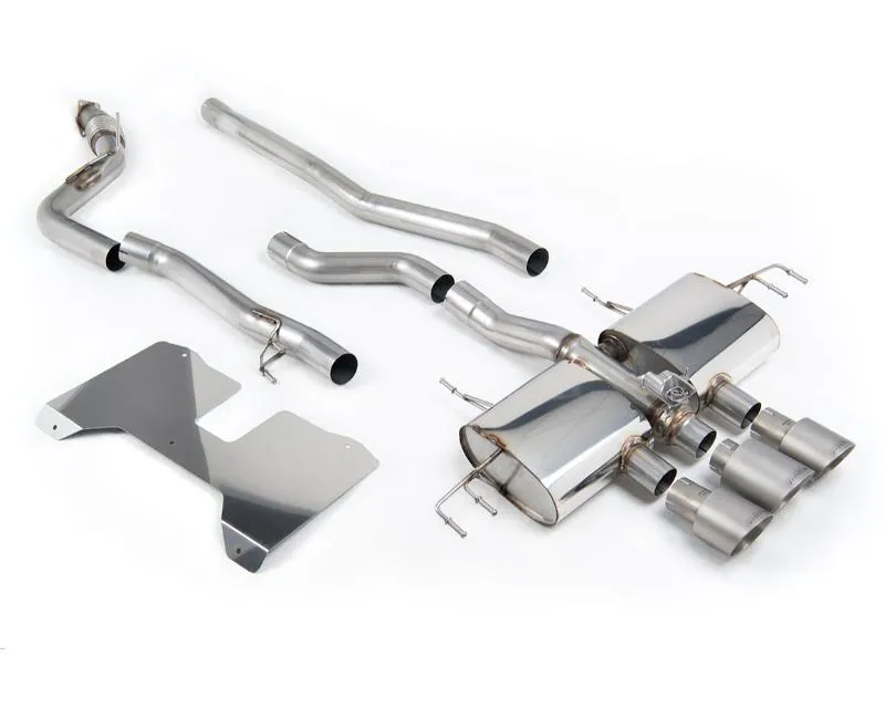 Milltek Non Resonated Valved Catback with OE Style 2 x 4" and 1 x 4.5" Brushed Titanium Trims Honda | Acura Civic Type R FL5 2.0 i-VTEC Both OPF | GPF & Non OPF | GPF Models 2022-2026 - SSXHO285