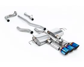 Milltek Non-Resonated Catback Exhaust System for 2023-2026 Honda Acura Integra Type S DE5 2.0 Turbo, 3 x GT-115 Burnt Blue Titanium Trims