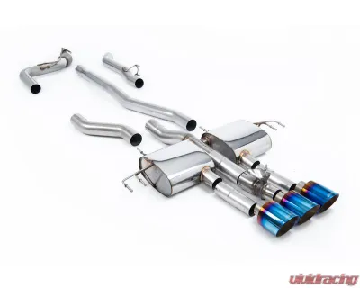 Milltek Non-Resonated Catback Exhaust System for 2023-2026 Honda Acura Integra Type S DE5 2.0 Turbo, 3 x GT-115 Burnt Blue Titanium Trims - SSXHO308