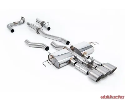 Milltek Resonated Catback Exhaust System for Honda Acura Integra Type S DE5 2023-2026, 3 x GT-115 Brushed Titanium Trims - SSXHO312