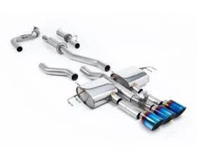 Milltek Resonated Catback Exhaust System with 3 x GT-115 Burnt Blue Titanium Trims for Honda Acura Integra Type S DE5 2.0 Turbo 2023-2026