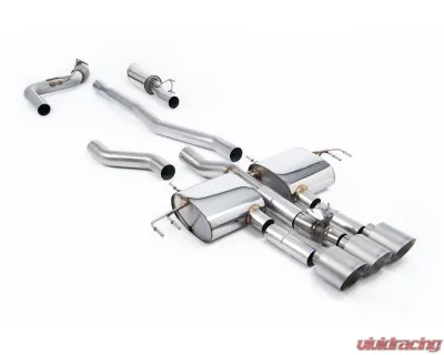 Milltek Catback Exhaust System for 2023-2026 Honda Acura Integra Type S DE5 2.0 Turbo, Resonated, 3 x GT-115 Brushed Titanium Trims - SSXHO317