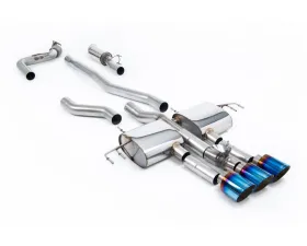 Milltek Catback Exhaust System for Honda Acura Integra Type S DE5 2.0 Turbo 2023-2026, 3 x GT-115 Burnt Blue Titanium Trims