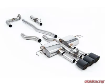 Milltek Catback Exhaust System, Resonated Mid Volume, Honda Acura Integra Type S DE5 2023-2026, 3 x JET-115 Carbon Fiber Trims - SSXHO319