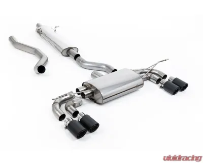 Milltek Resonated Catback Exhaust System with JET-90 Carbon Trims for Land Rover Defender 130 2023-2026 - SSXLR218