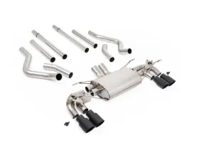 Milltek Non-Resonated Catback Valved Exhaust System for Land Rover Defender 130 5.0 V8 2023-2026 with Quad GT-90 Cerakote Black Trims