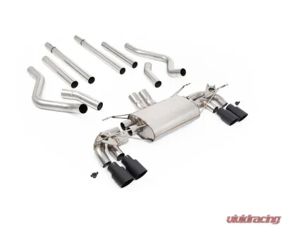 Milltek Non-Resonated Catback Valved Exhaust System for Land Rover Defender 130 5.0 V8 2023-2026 with Quad GT-90 Cerakote Black Trims - SSXLR235