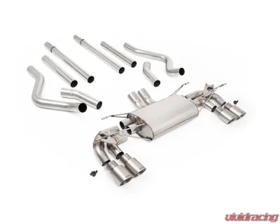 Milltek Non-Resonated Catback Valved Exhaust System for 2023-2026 Land Rover Defender 130 5.0 V8 with Quad GT-90 Brushed Titanium Trims - SSXLR236
