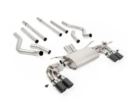 Milltek Non-Resonated Catback Valved Exhaust System for 2023-2026 Land Rover Defender 130 5.0 V8 with Quad JET-90 Carbon Trims