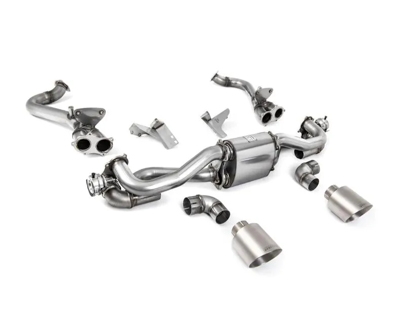 Milltek Catback with Secondary Cat Bypass and Brushed Titanium GT-115 Trims Porsche Boxster | Cayman 718 GTS 4.0 OPF | GPF Equipped Cars Only 2020-2026 - SSXPO186