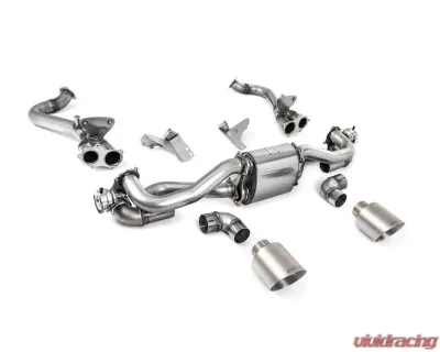 Milltek Catback Exhaust with Secondary Cat Bypass for Porsche Boxster | Cayman 718 GTS 2020-2026, Brushed Titanium GT-115 Trims - SSXPO186