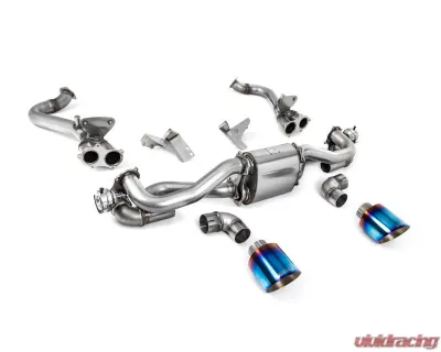 Milltek Catback Exhaust with Secondary Cat Bypass & Burnt Blue Titanium Trims for Porsche Boxster & Cayman 718 GTS 4.0 OPF 2020-2026 - SSXPO187